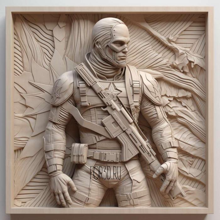 Winter Soldier 3 stl model for CNC